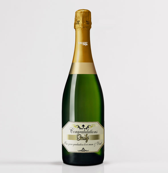 Personalised gold champagne bottle label - Forefrontdesigns