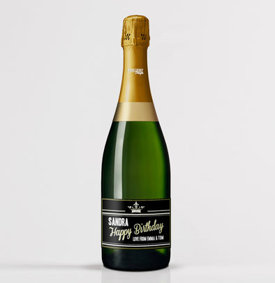 Personalised birthday champagne bottle label - Forefrontdesigns