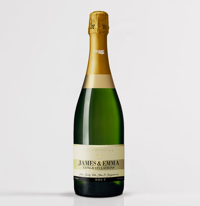Personalised gold champagne bottle label - Forefrontdesigns