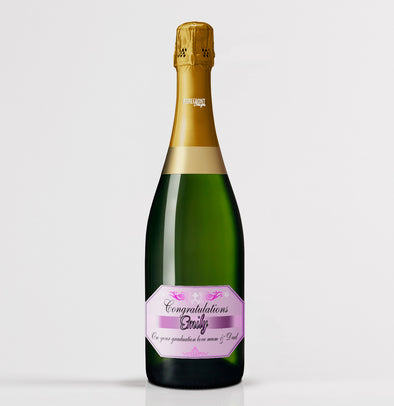 Personalised pink champagne bottle label - Forefrontdesigns