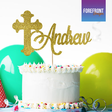 Personalised Holy communion cake topper - Any wording/age. - Forefrontdesigns