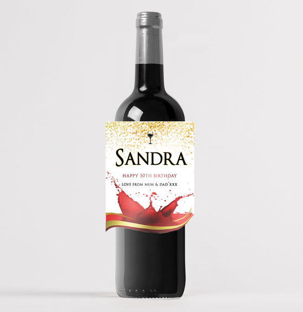 Personalised red wine bottle label - Forefrontdesigns