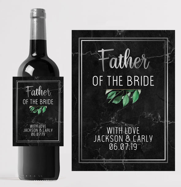 Personalised Mother/Father of the Bride wedding favour bottle label - Forefrontdesigns
