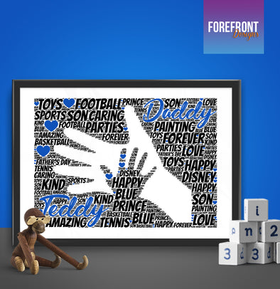 Personalised Father's day hand word art print - Forefrontdesigns