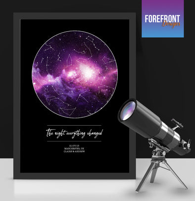 Personalised star map/sky constellation - The night everything changed - Forefrontdesigns