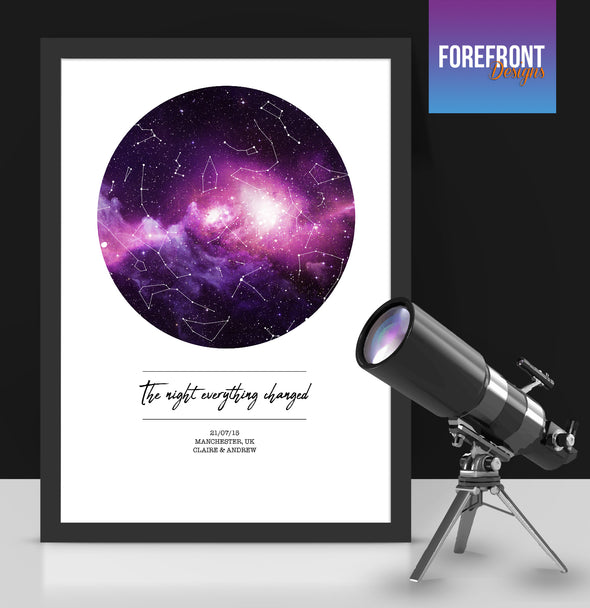 Personalised star map/sky constellation - The night everything changed - Forefrontdesigns