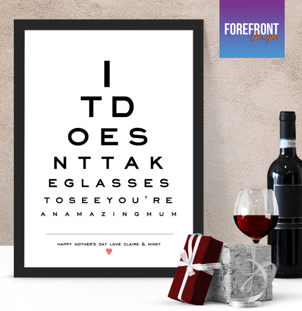 Personalised Eye chart print - Ideal birthday/anniversary gift! - Forefrontdesigns