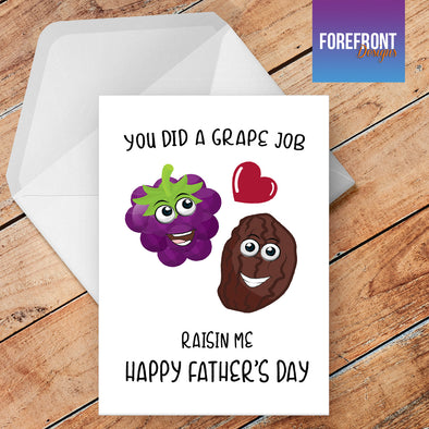 'A Grape Job' Funny Personalised Greeting card - Forefrontdesigns