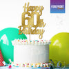 Personalised 60th Birthday glitter cake topper - Any wording/age - Forefrontdesigns