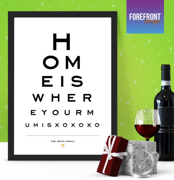 Personalised Eye chart print - Ideal new family/new home gift - Forefrontdesigns
