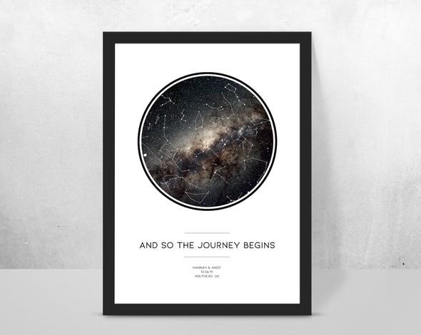 Personalised star map/sky constellation print - Our journey begins - Forefrontdesigns