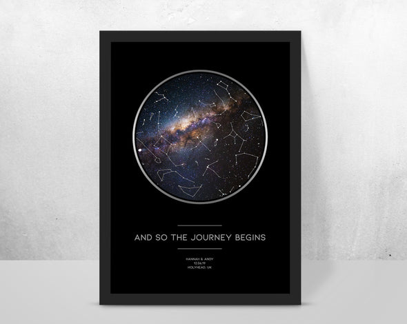 Personalised star map/sky constellation print - Our journey begins - Forefrontdesigns