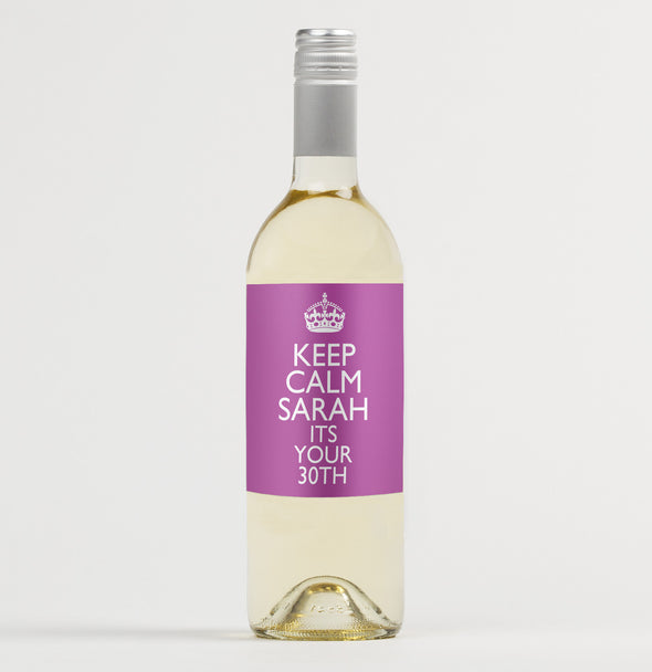 Personalised keep calm wine bottle label - Forefrontdesigns