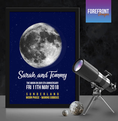 Personalised moon phase print - Forefrontdesigns