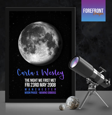 Personalised moon phase print - Forefrontdesigns