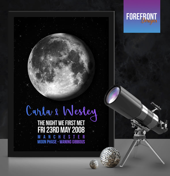 Personalised moon phase print - Forefrontdesigns