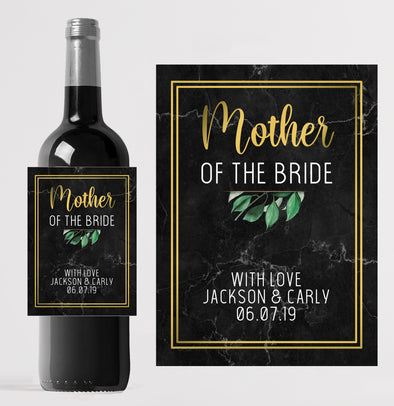 Personalised Mother/Father of the Bride wedding favour bottle label - Forefrontdesigns