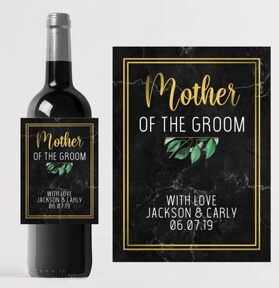 Personalised Mother/Father of the Groom wedding favour bottle label - Forefrontdesigns