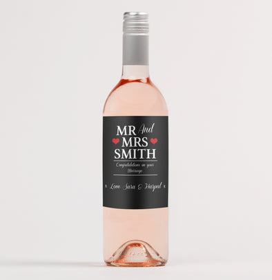 Mr & Mrs personalised wine bottle label - Forefrontdesigns
