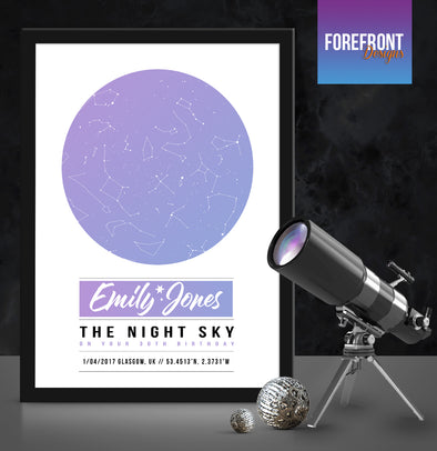 Personalised star map/sky constellation - Forefrontdesigns