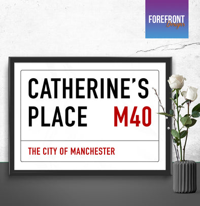 Personalised 'New home' London street/road sign print - Forefrontdesigns