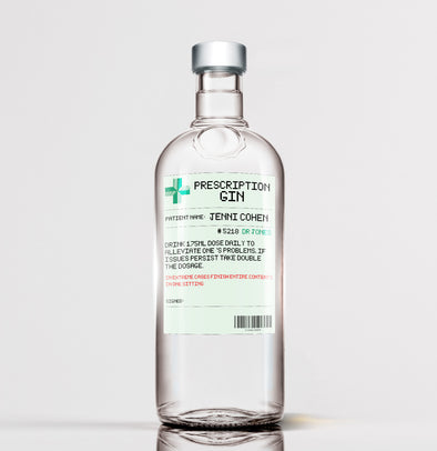Personalised prescription gin bottle label - Forefrontdesigns