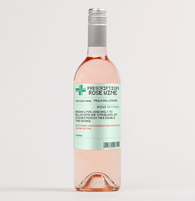Personalised prescription rose wine bottle label - Forefrontdesigns