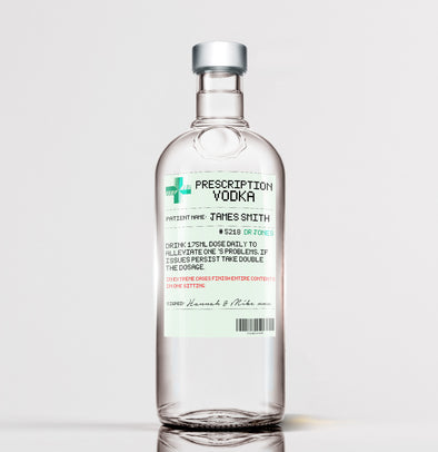 Personalised prescription vodka bottle label - Forefrontdesigns