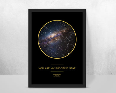 Personalised star map/sky constellation print - My shooting star - Forefrontdesigns