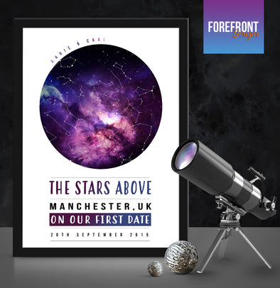 Personalised star map/sky constellation - Forefrontdesigns
