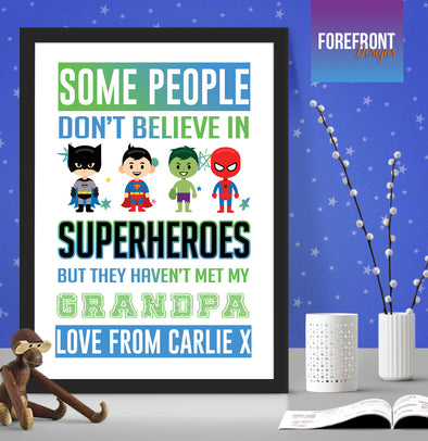 Personalised Superhero Grandpa/Grandad Father's day print - Forefrontdesigns