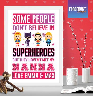 Personalised Superhero Grandma/Mum / Mother's day day print - Forefrontdesigns