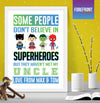 Personalised Superhero Uncle - Father's day print - Forefrontdesigns