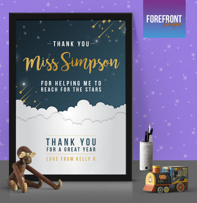 Personalised Thank you Teacher gift/print - End of year/school present - Forefrontdesigns