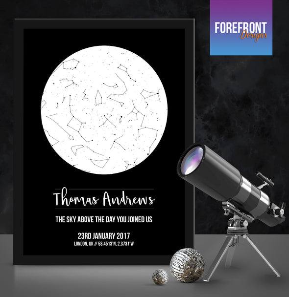Personalised star map/sky constellation - Forefrontdesigns