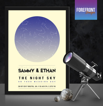 Personalised star map/sky constellation - Forefrontdesigns