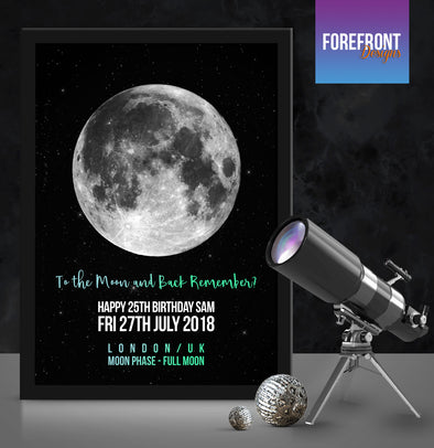 Personalised moon phase print - Forefrontdesigns