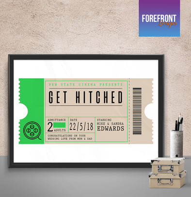 Personalised vintage cinema/movie ticket print - Forefrontdesigns