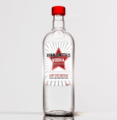 Personalised vodka bottle label - Forefrontdesigns
