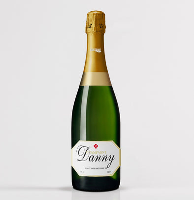 Personalised birthday champagne bottle label - Forefrontdesigns
