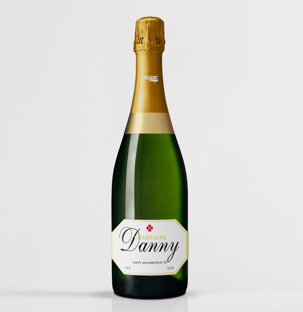 Personalised birthday champagne bottle label - Forefrontdesigns